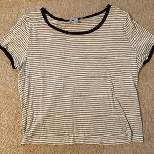Gray striped crop top